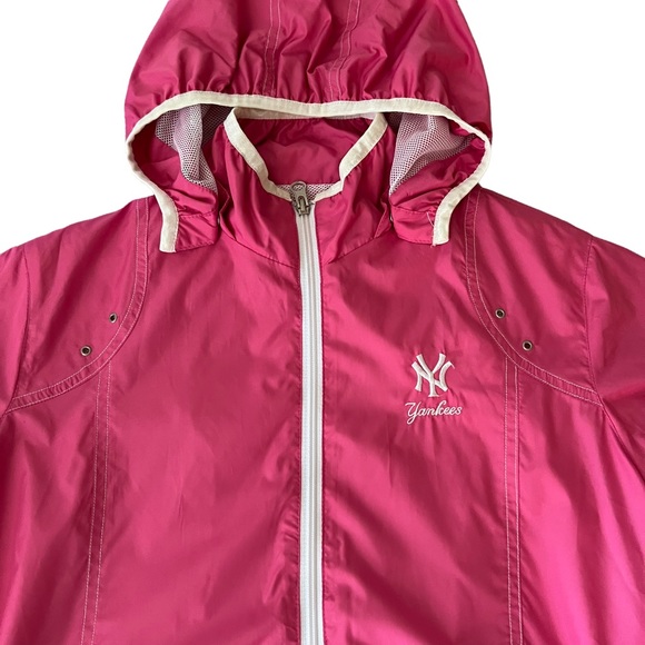 Girls NY Yankees New York Yankees Short Sleeve Windbreaker Pink M 8/10 - Picture 2 of 10